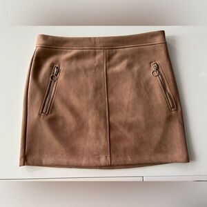Brown Suede Mini Skirt